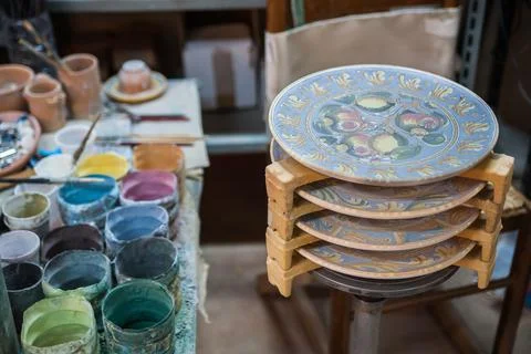 Pottery decorating Stock Photos