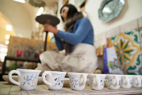 Pottery decorating Stock Photos