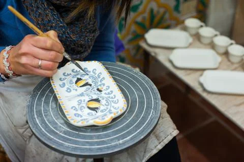 Pottery decorating Stock Photos