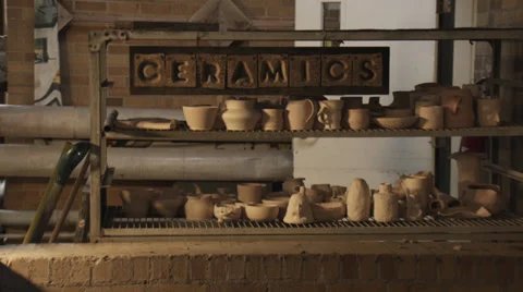 Pottery display Stock Footage 32511552