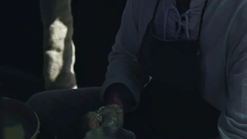 Pottery. Hands of the master close-up Stock Footage 209691151