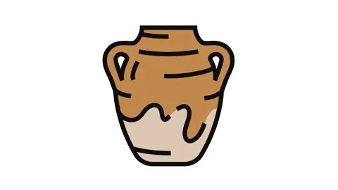 Pottery human evolution color icon animation Stock Footage 326097279