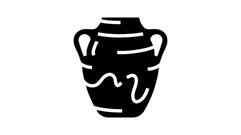 Pottery human evolution glyph icon animation Stock Footage 326155531