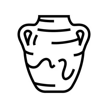 Pottery human evolution line icon vector illustration 스톡 일러스트