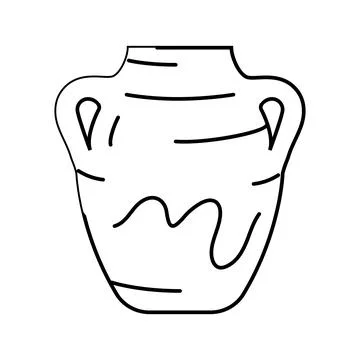 Pottery human evolution line icon vector illustration Illustrazione stock