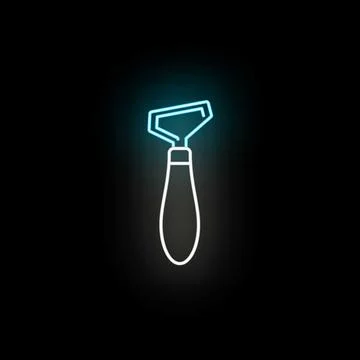 Pottery loop tool neon glowing icon on black background Stock Illustration