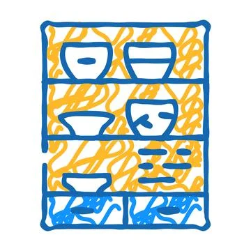 Pottery museum exhibit icon doodle illustration Illustrazione stock
