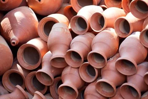 Pottery in Nepal, pottery Stock Photos