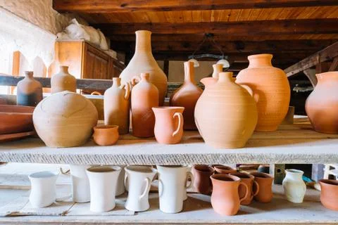 Pottery in a pottery workshop 写真素材