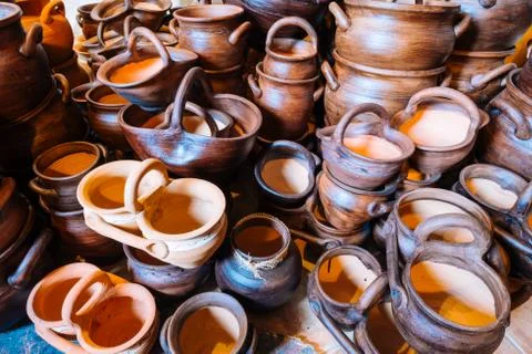 Pottery in a pottery workshop Foto stock