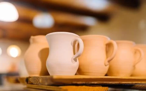 Pottery in a pottery workshop Foto stock