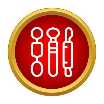 Pottery sculpting tools icon in red circle Stock Illustration