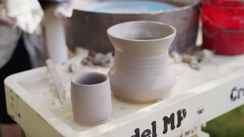 A pottery sculpture Stock Footage 138592430