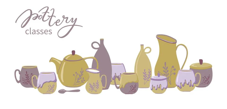 Pottery set Stock Illustration