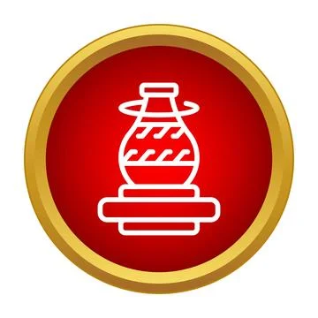 Pottery spinning vase forming process icon concept Stock Illustration