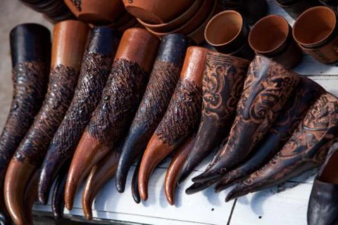 Pottery in the store Stock Photos