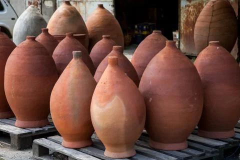 Pottery in the store Stock Photos