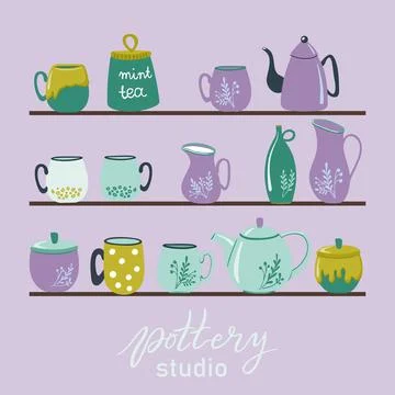 Pottery studio Stock Illustration