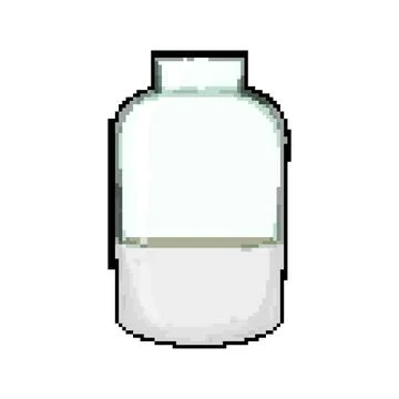 Pottery vase flower ceramic pixel art vector illustration Stock Illustration
