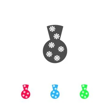 Pottery Vase icon flat Stock Illustration