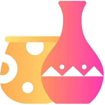 Pottery vector ceramic jar icon clay vase Stock Illustration