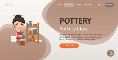 Pottery Website Template Stock Illustration