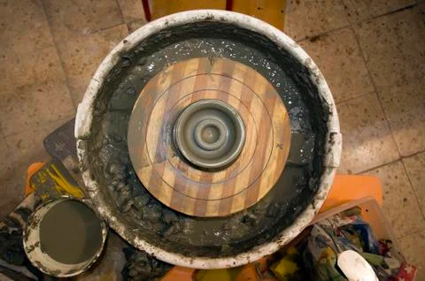 Pottery wheel work Stock Photos