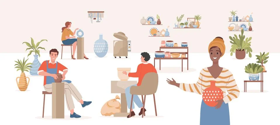 Pottery workshop Stock Illustration