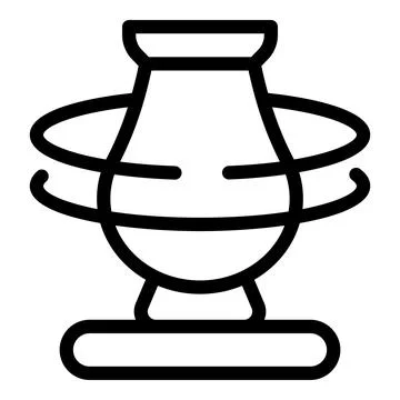 Pottery workshop tool rotating clay pot for art and craft Illustrazione stock