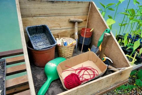 Potting or Soil Box. Stock Photos