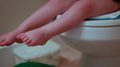 Potty training toddler Stock Footage 35878498