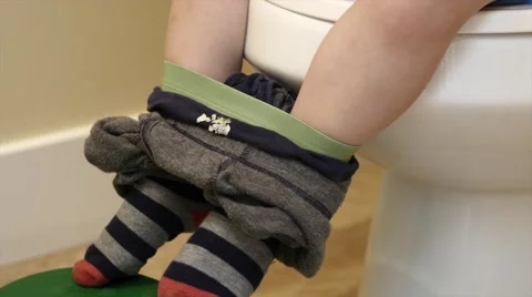 A potty training toddler Stock Footage 46829625
