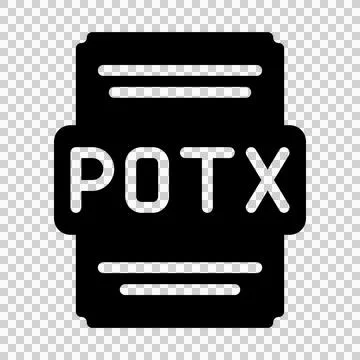 Potx file icon solid style. Spreadsheet file type, extension, format icons.  Stock Illustration