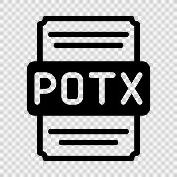 Potx spreadsheet file icon with black fill design. vector illustration. 스톡 일러스트