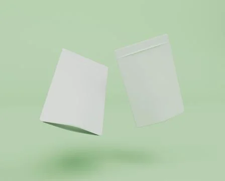 Pouch flying 3d render Abstract design element Minimalist concept 스톡 일러스트