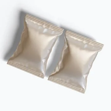 Pouch packaging realistic render with a metalic texture, matte or glossy tex Stock Illustration