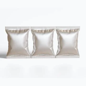 Pouch packaging realistic render with a metalic texture, matte or glossy tex Иллюстрация