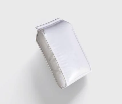 Pouch packaging white color and craft paper or cartoon realistic texture Иллюстрация