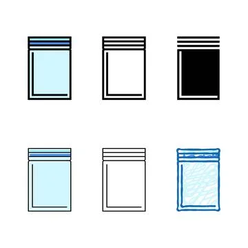 Pouch plastic package color icon stylized vector Stock Illustration