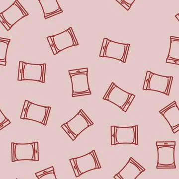 Pouch plastic package line vector seamless pattern Illustrazione stock