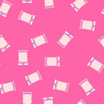 Pouch plastic package vector seamless pattern Illustrazione stock