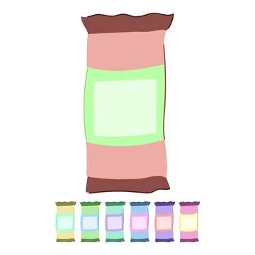 Pouch snack pack vector cartoon graphic Stock Illustration