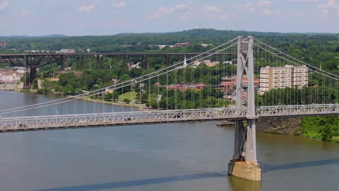 Poughkeepsie Mid-Hudson Bridge New York Medium Stock Footage 329812792