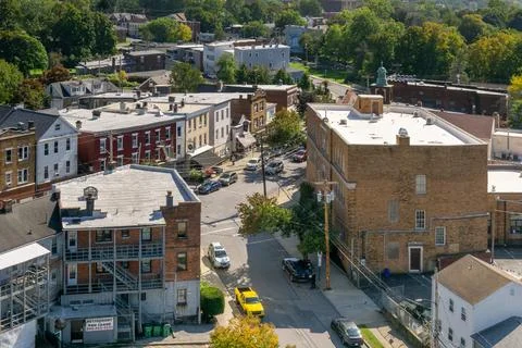 Poughkeepsie, NY - US - Oct 1, 2023 View from of the Walkway Over the Hudso.. Stock Photos