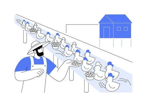 Poultry breeding abstract concept vector illustration. Stock Illustration