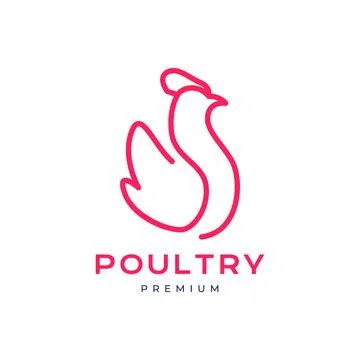 Poultry chicken hen meat egg unique modern line art logo design vector Stock Illustration