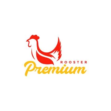 Poultry chicken rooster meat comb modern simple shape logo design vector Stock Illustration