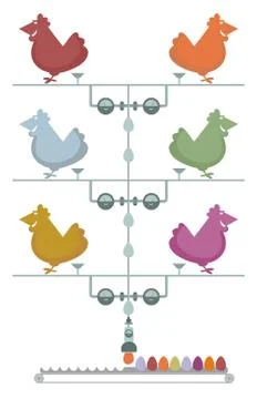 Poultry farm Illustrazione stock