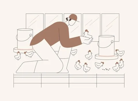 Poultry farming isolated cartoon vector illustrations. Stock Illustration