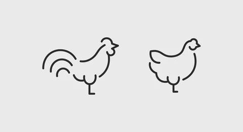 Poultry Icons Stock Illustration